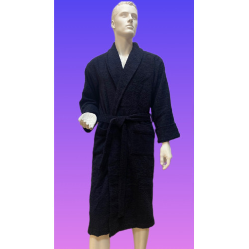 Мужской халат из махровой ткани, цвет чёрный грфит